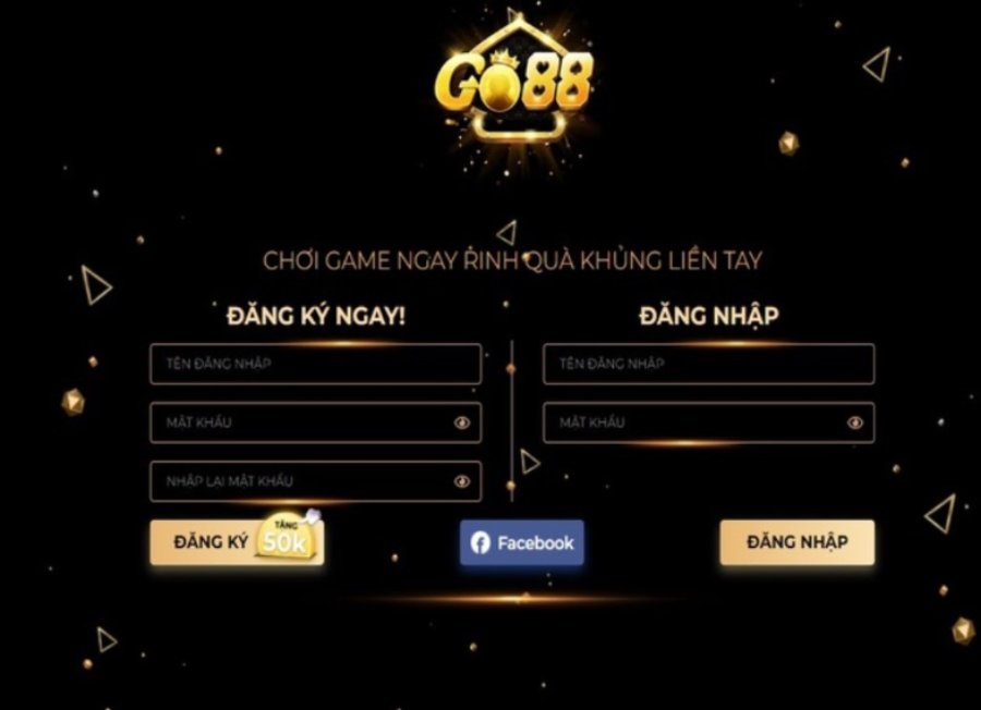 Giao diện đăng ký tại GO88