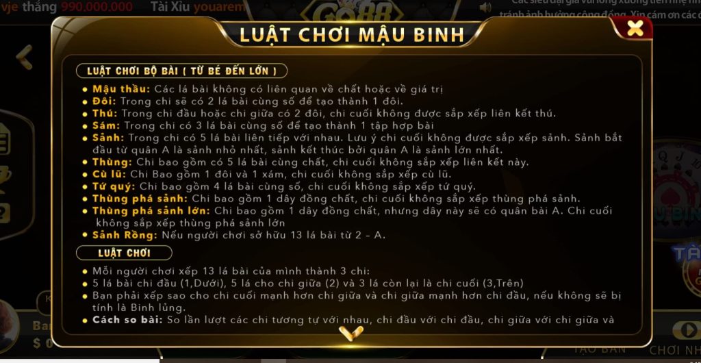 Đọc kỹ luật chơi để tránh các lỗi cơ bản